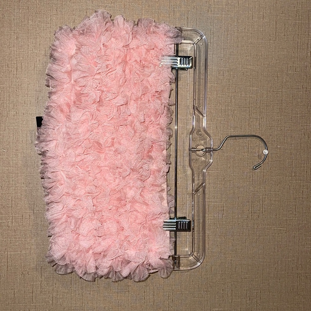 Fluffy pink tube top